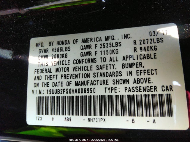 Acura Tlx V6 W/technology Pkg 2017 19UUB2F50HA006950 Image 9