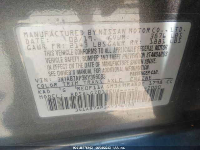 3N1AB7AP3KY396083 Nissan SENTRA SL