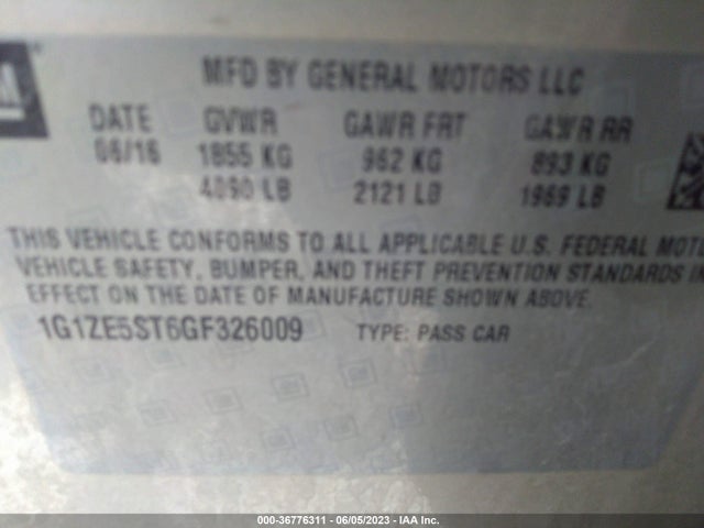 Chevrolet MALIBU LT 2016 1G1ZE5ST6GF326009 Image 10