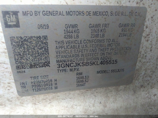 Chevrolet TRAX LS 2019 3GNCJKSB5KL405515 Image 11