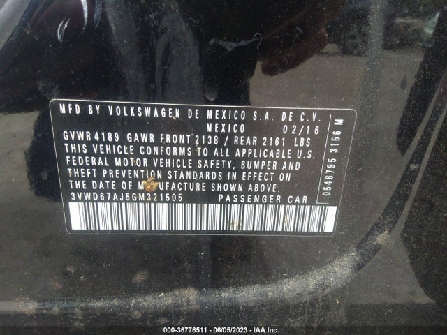 3VWD67AJ5GM321505 Volkswagen Jetta Sedan 1.4t Se