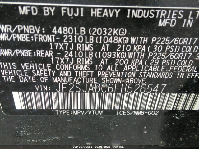 JF2SJADC6FH526547 Subaru Forester 2.5i Premium