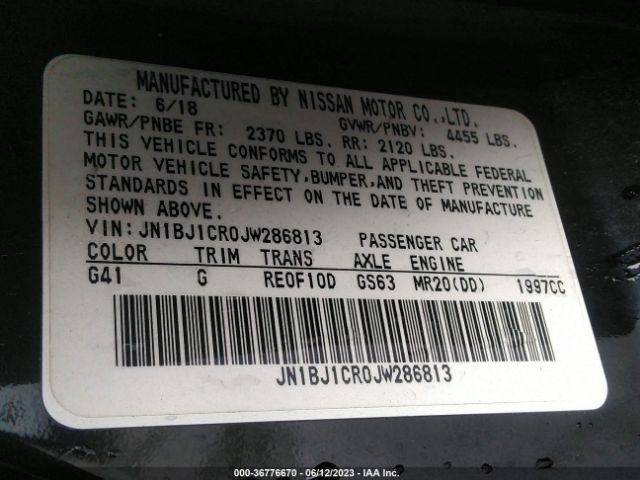 JN1BJ1CR0JW286813 Nissan Rogue Sport Sl