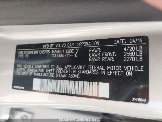 YV126MFBXF1315795 Volvo S60 T5 Drive-e Premier