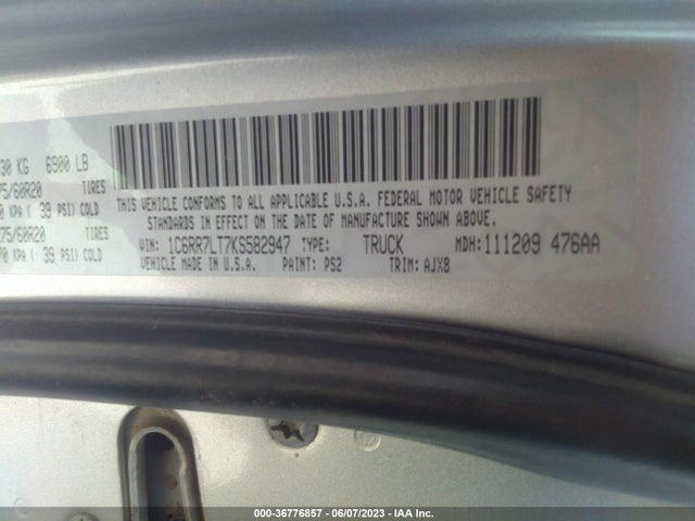 RAM 1500 Classic Lone Star Silver 2019 1C6RR7LT7KS582947 Image 10
