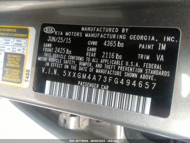 KIA Optima Lx 2015 5XXGM4A73FG494657 Image 10