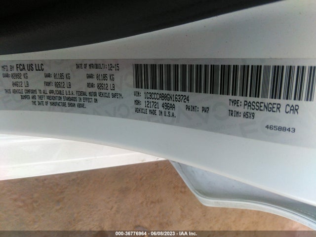 1C3CCCAB0GN163724 Chrysler 200 Limited