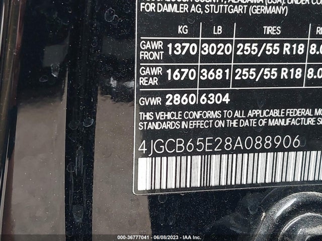 2008 MERCEDES-BENZ R-CLASS 3.5L VIN: 4JGCB65E28A088906