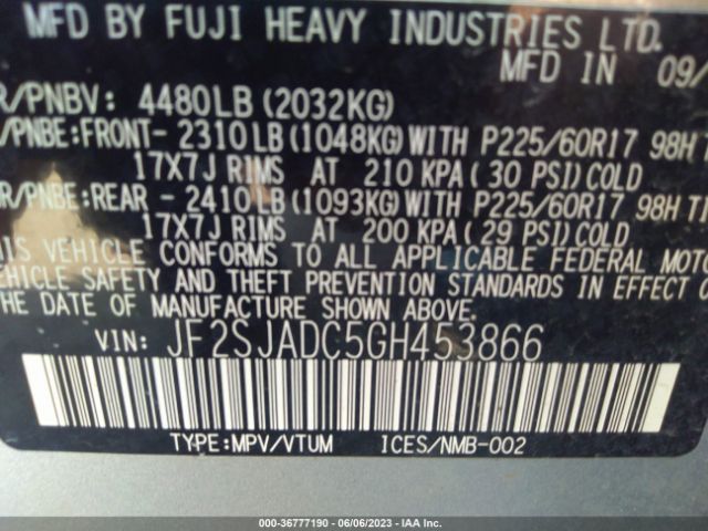 JF2SJADC5GH453866 Subaru Forester 2.5i Premium