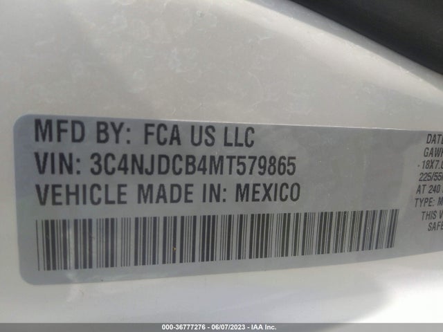 3C4NJDCB4MT579865 Jeep Compass Limited