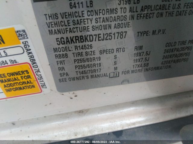 5GAKRBKD7EJ251787 Buick Enclave Leather