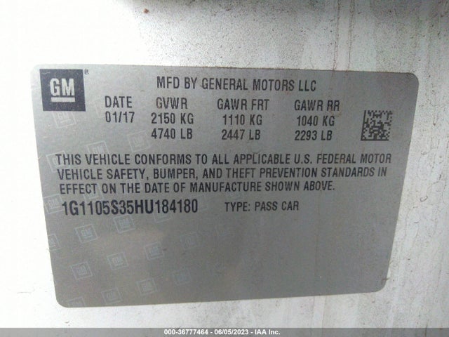 Chevrolet IMPALA LT 2017 1G1105S35HU184180 Image 10