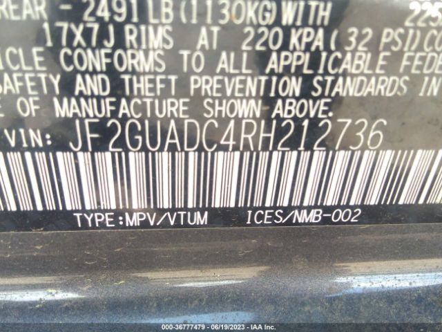JF2GUADC4RH212736 Subaru Crosstrek Premium