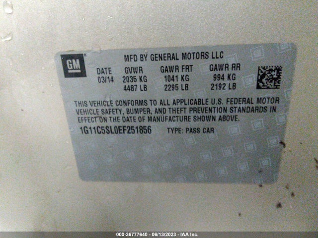 Chevrolet MALIBU LT 2014 1G11C5SL0EF251856 Image 9