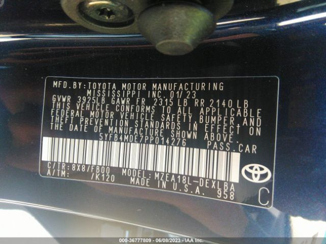 5YFB4MDE7PP014276 Toyota COROLLA LE