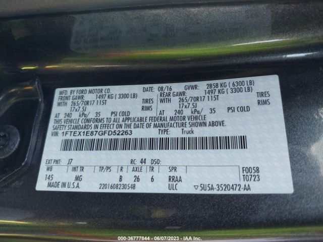 1FTEX1E87GFD52263 Ford F-150 Xlt/xl