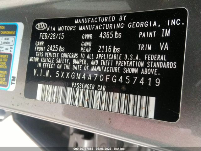 5XXGM4A70FG457419 KIA Optima Lx