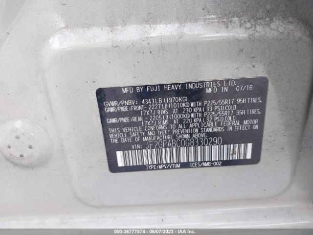 JF2GPABC0G8330290 Subaru Crosstrek Premium