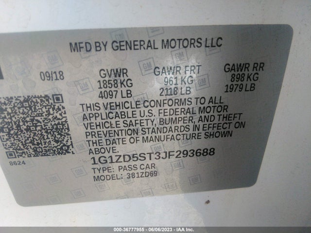 Chevrolet MALIBU LT 2018 1G1ZD5ST3JF293688 Image 9
