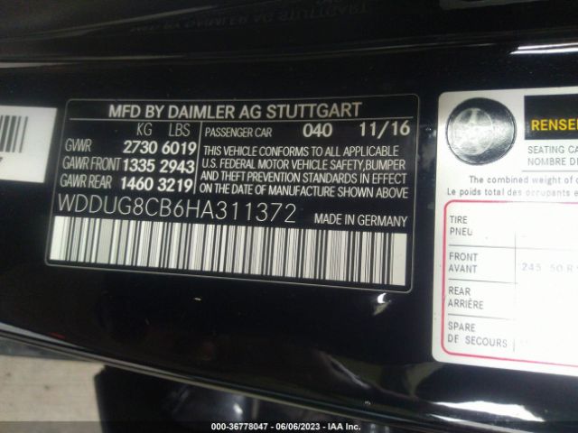WDDUG8CB6HA311372 Mercedes-Benz S-class S 550