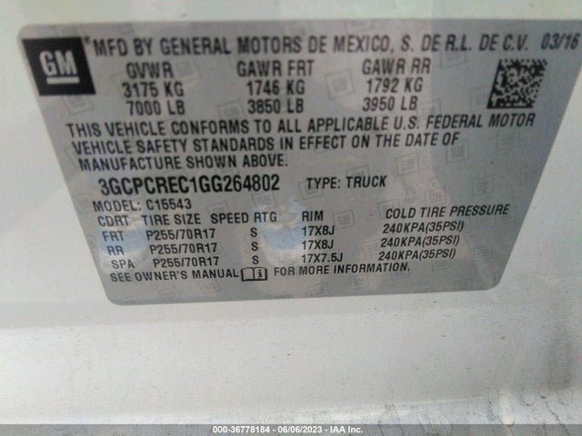 Chevrolet Silverado 1500 Lt 2016 3GCPCREC1GG264802 Image 10