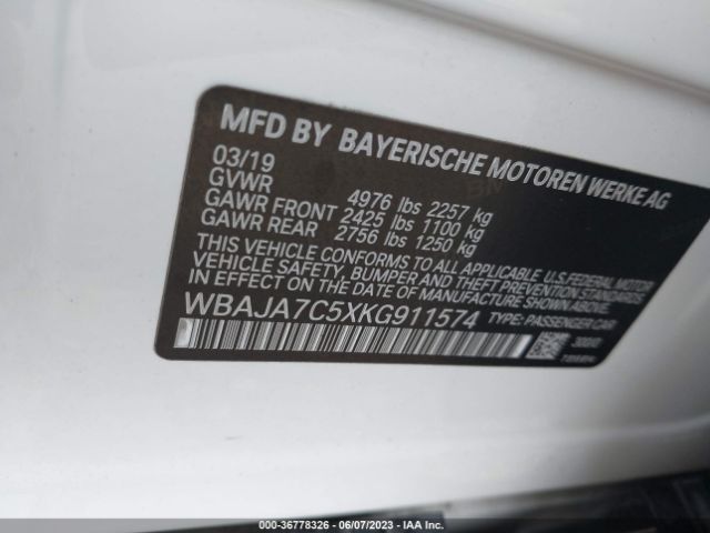 WBAJA7C5XKG911574 BMW 5 Series 530i Xdrive