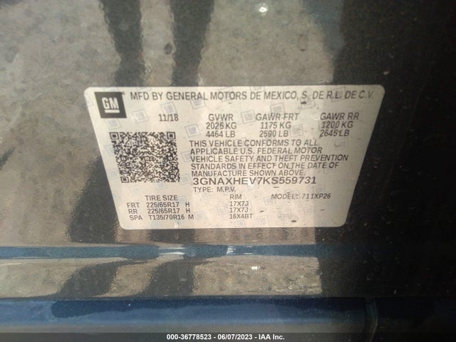 Chevrolet EQUINOX LS 2019 3GNAXHEV7KS559731 Image 9