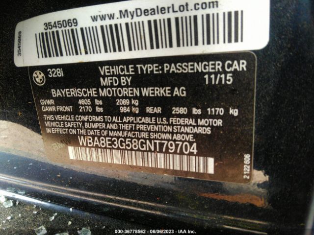 WBA8E3G58GNT79704 BMW 3 Series 328i Xdrive