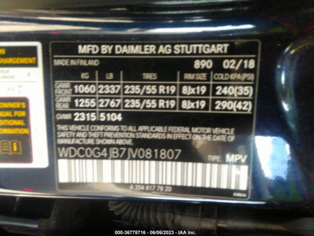 WDC0G4JB7JV081807 Mercedes-Benz Glc Glc 300
