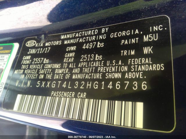 5XXGT4L32HG146736 KIA Optima Lx