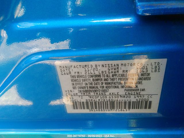 3N1AB8DVXMY218657 Nissan SENTRA SR