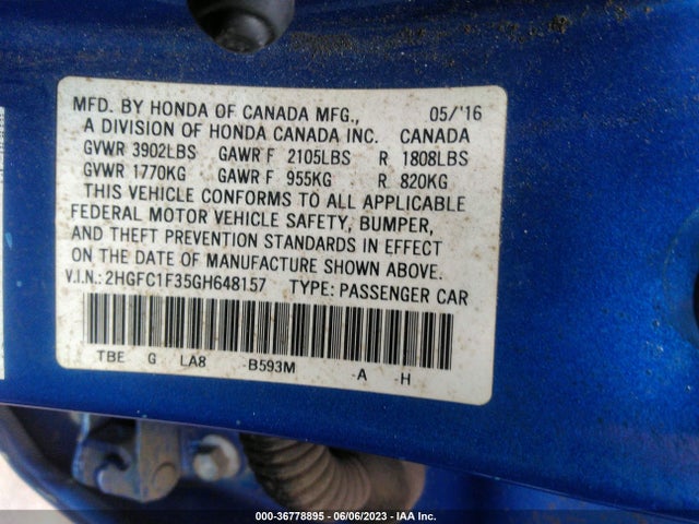 Honda Civic Sedan Ex-t 2016 2HGFC1F35GH648157 Image 11