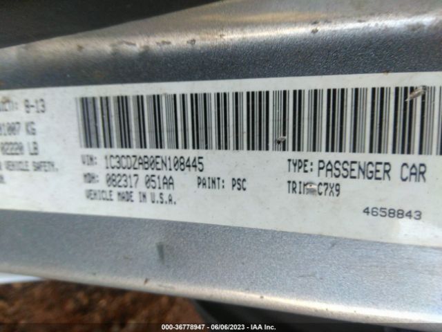 1C3CDZAB0EN108445 Dodge AVENGER SE