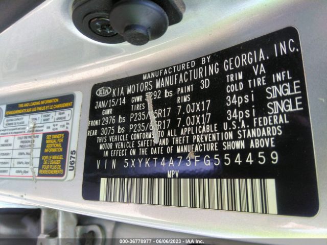 5XYKT4A73FG554459 KIA SORENTO LX