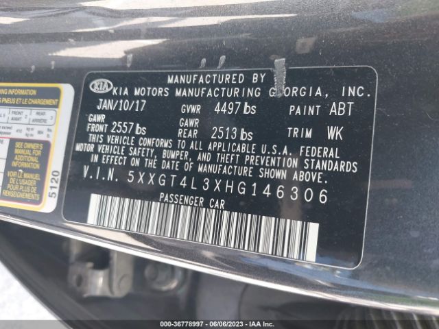 5XXGT4L3XHG146306 KIA Optima Lx