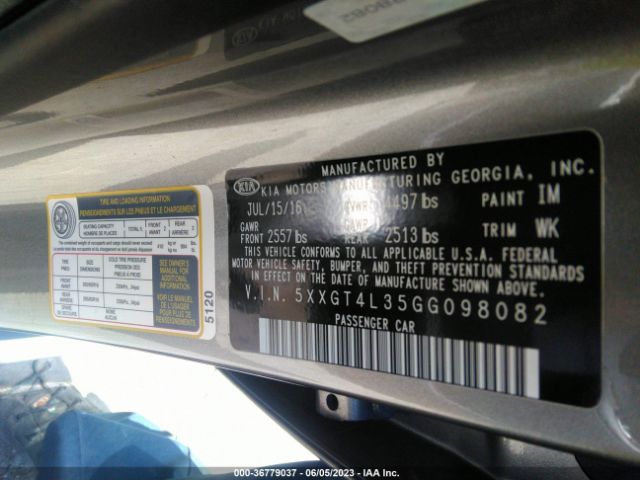 5XXGT4L35GG098082 KIA Optima Lx