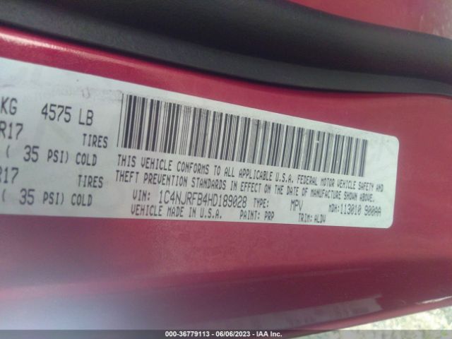 1C4NJRFB4HD189028 Jeep Patriot High Altitude