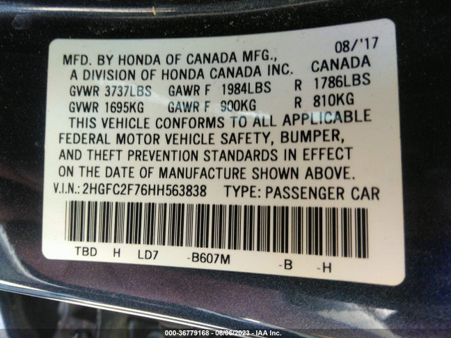 Honda Civic Sedan Ex 2017 2HGFC2F76HH563838 Image 11