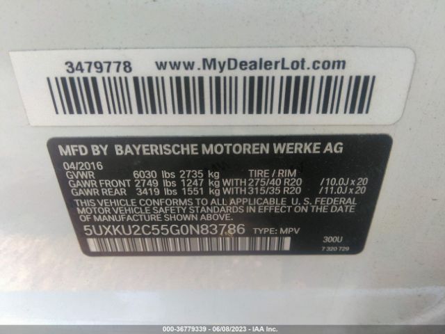 5UXKU2C55G0N83786 BMW X6 Xdrive35i
