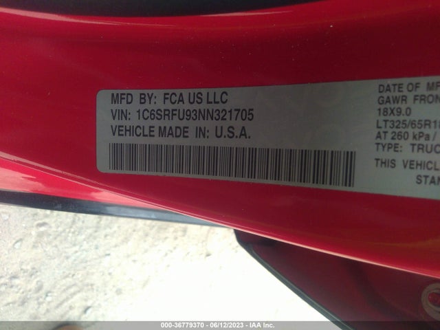 1C6SRFU92MN685242 RAM 1500 Trx