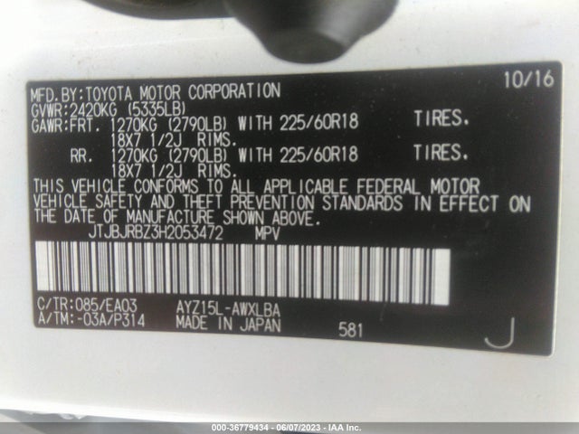 JTJBJRBZ3H2053472 Lexus Nx Nx 300h