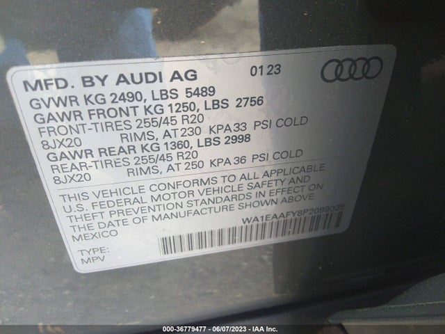 WA1EAAFY8P2099035 Audi Q5 S Line Premium Plus