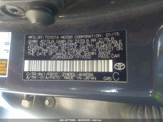 Toyota Prius Four 2015 JTDKN3DU0F1919332 Image 10