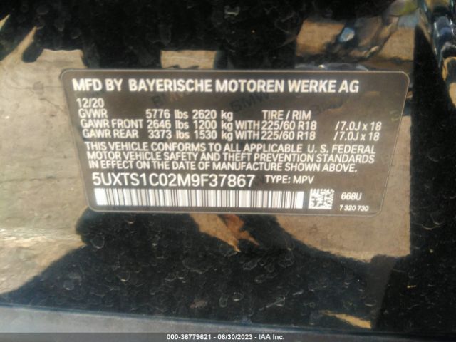5UXTS1C02M9F37867 BMW X3 Xdrive30e