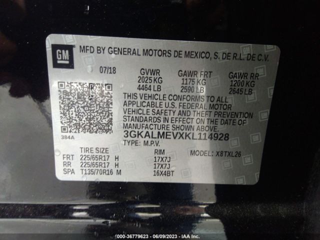 3GKALMEVXKL114928 GMC Terrain Sle