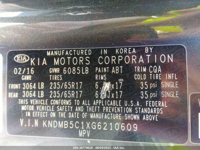KNDMB5C1XG6210609 KIA SEDONA LX