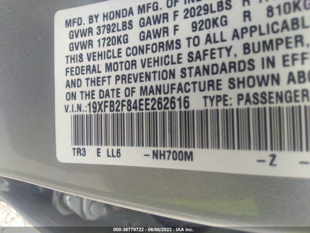 Honda Civic Sedan Ex 2014 19XFB2F84EE262616 Image 9
