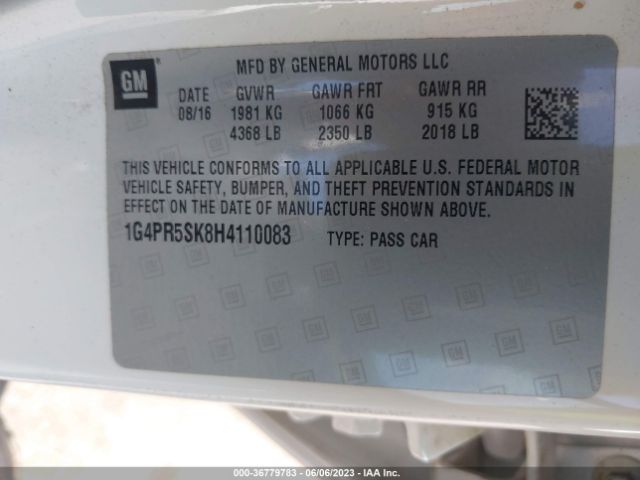 1G4PR5SK8H4110083 Buick Verano Sport Touring