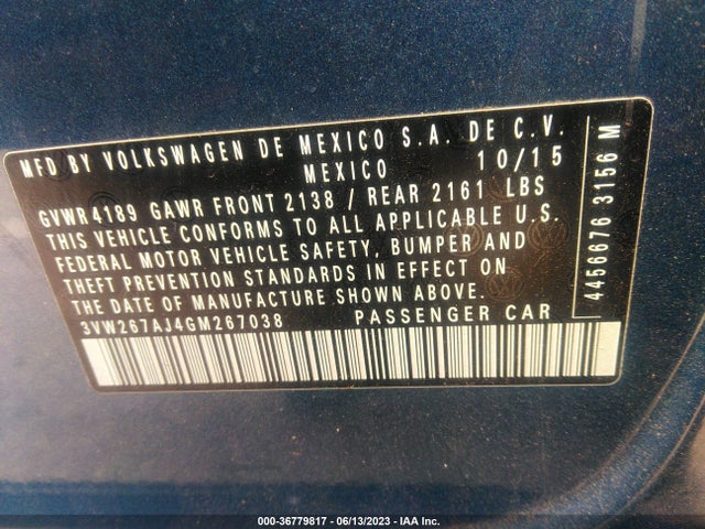 3VW267AJ4GM267038 Volkswagen Jetta Sedan 1.4t S W/technology