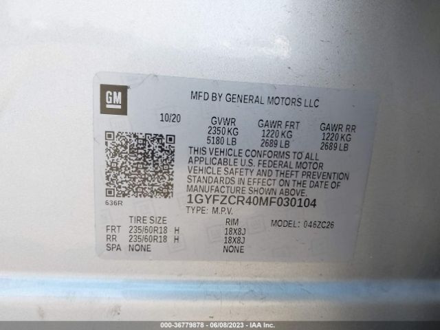 1GYFZCR40MF030104 Cadillac Xt4 Fwd Premium Luxury